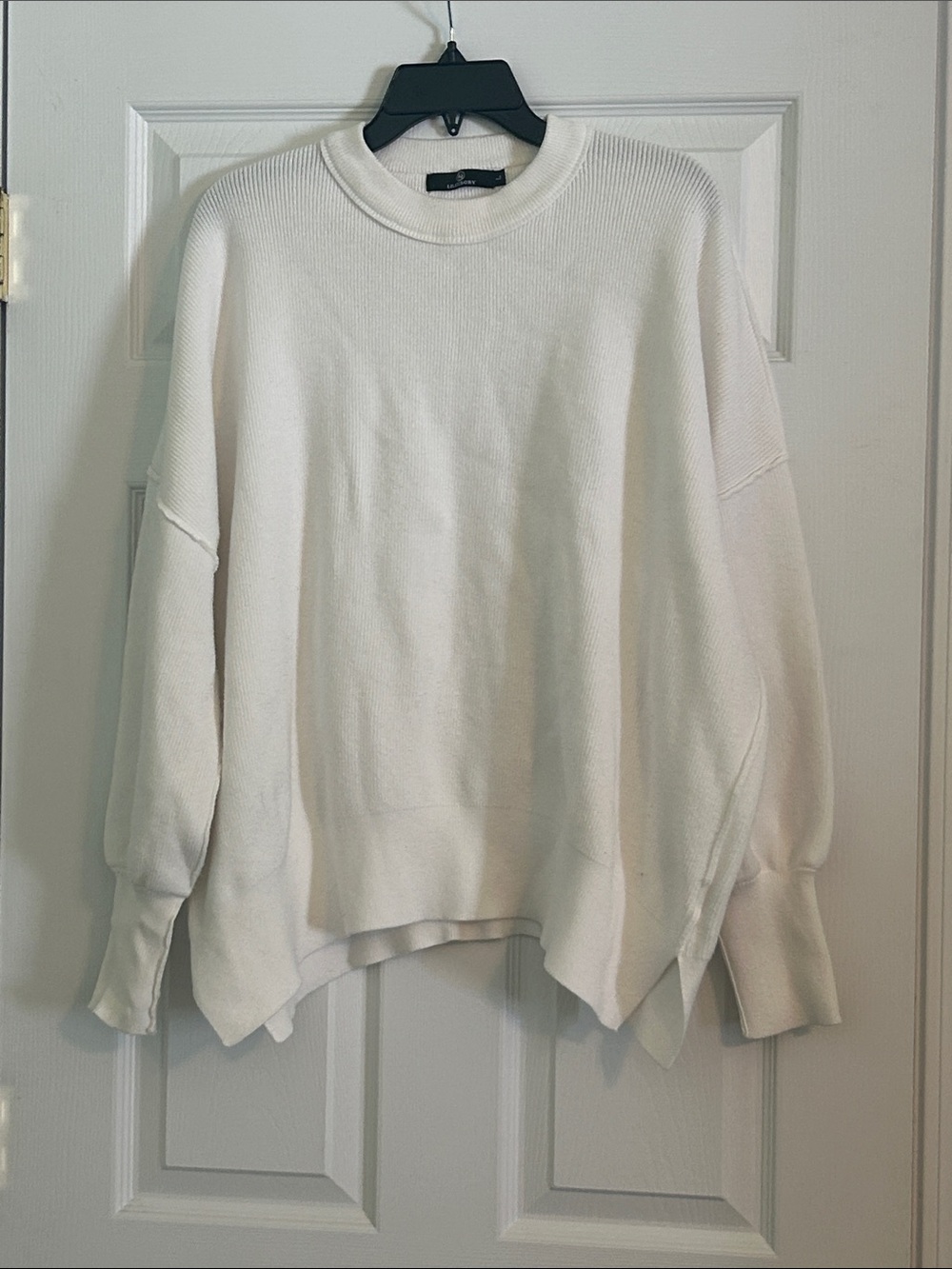 Classic White Crewneck Sweater with Relaxed Fit
